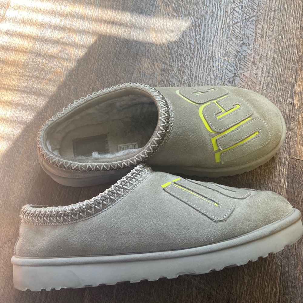 Grey and Neon Yellow Tasman Chopd Men Slippers